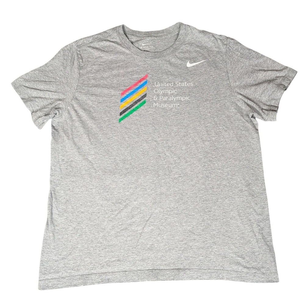 Nike Mens United States Olympic & Paralympic‎ Museum T-Shirt Heather Gray L